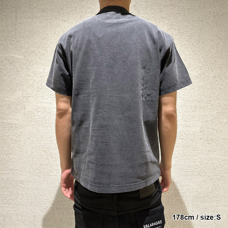 VINTAGE WASH EMBROIDERY CROSS TEE -2.COLOR-