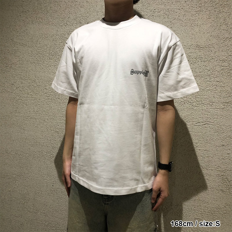 SPRAY CROSS RHINESTONE TEE -2.COLOR-
