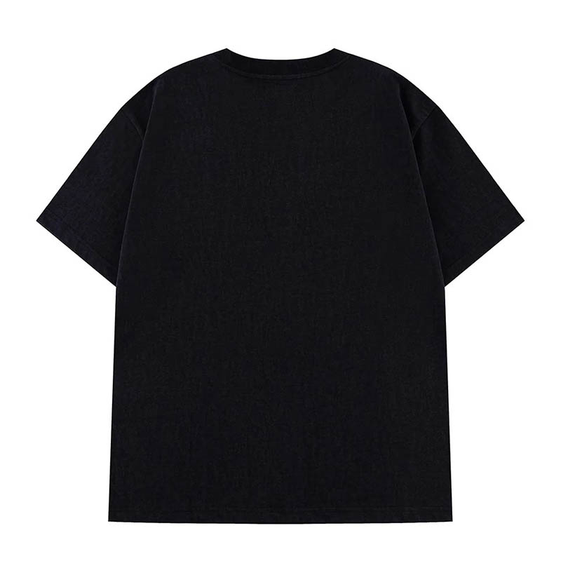 VINTAGE WASH STAB LOGO RHINESTONE TEE -BLACK-