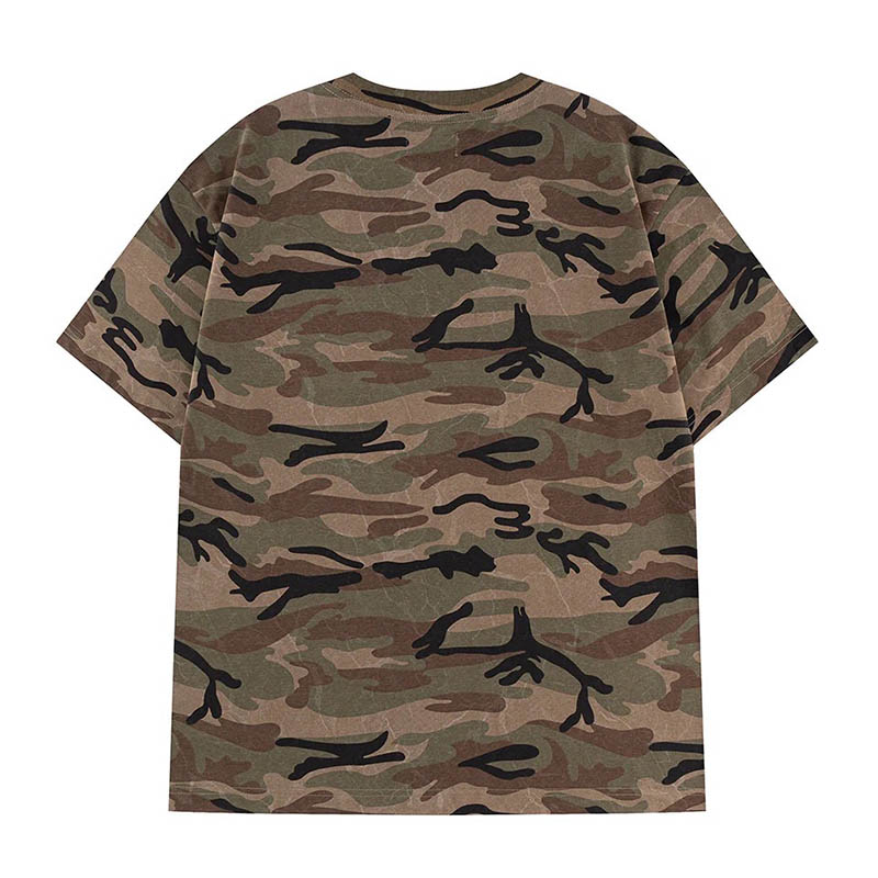 RHINESTONE FIRE BONES TEE -CAMO-