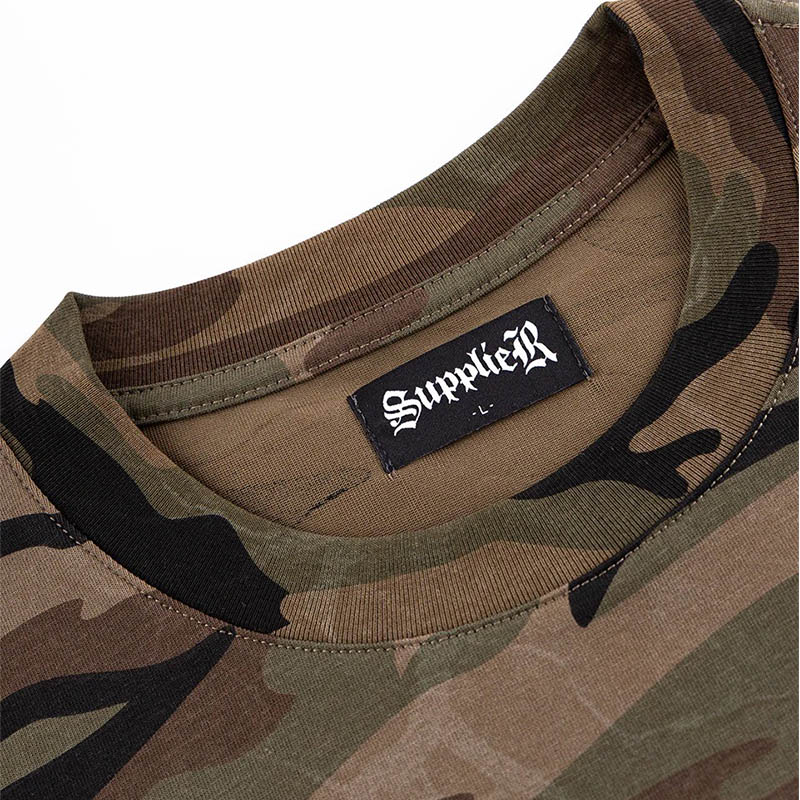 RHINESTONE FIRE BONES TEE -CAMO-