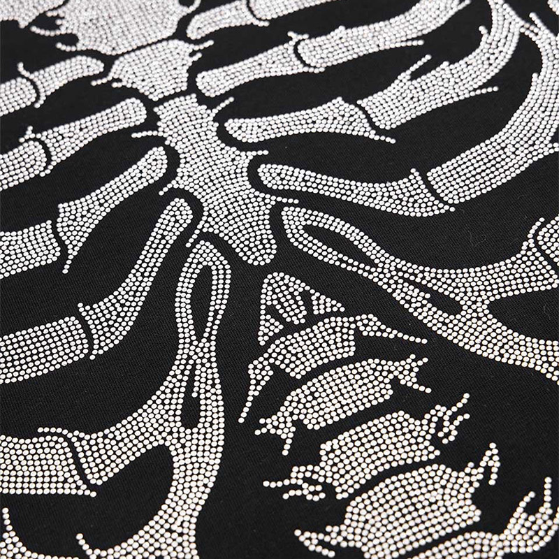 RHINESTONE FIRE BONES TEE -2.COLOR-