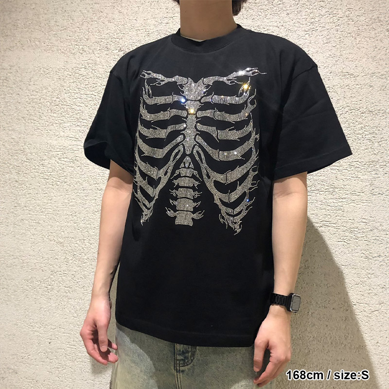 RHINESTONE FIRE BONES TEE -2.COLOR-