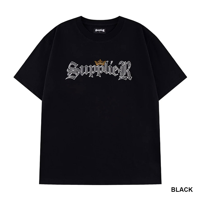 RHINESTONE CROWN LOGO TEE -2.COLOR-
