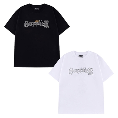 RHINESTONE CROWN LOGO TEE -2.COLOR-