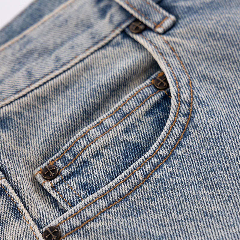 ROYAL CROSS RHINESTONE BAGGY DENIM SHORTS -2.COLOR-