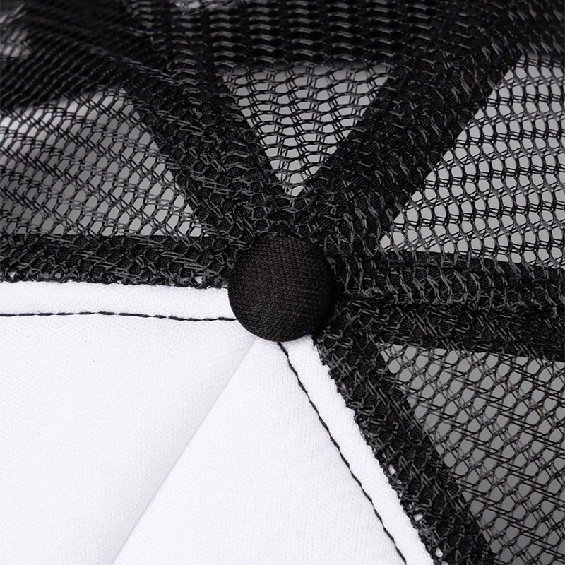 IRON CROSS LEATHER PATCH MESH CAP -BLACK × WHITE-