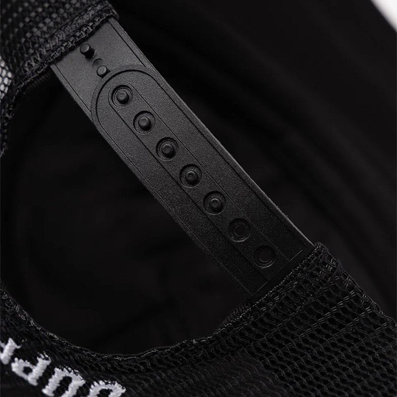 IRON CROSS LEATHER PATCH MESH CAP -BLACK × WHITE-