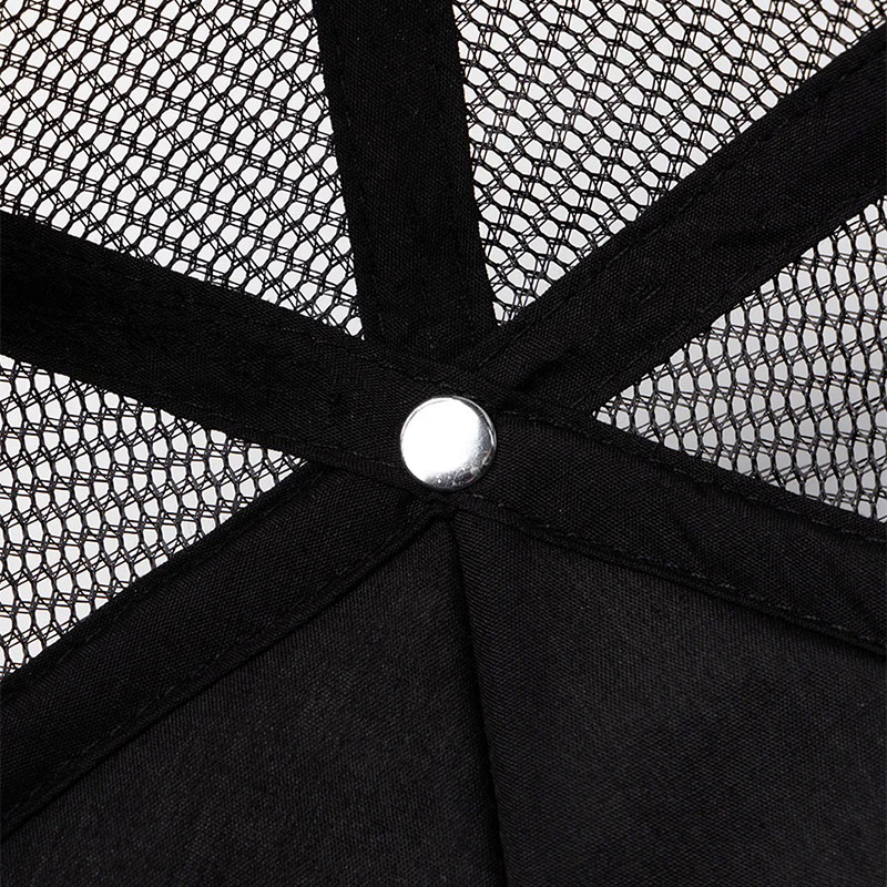 IRON CROSS LEATHER PATCH MESH CAP -BLACK × WHITE-