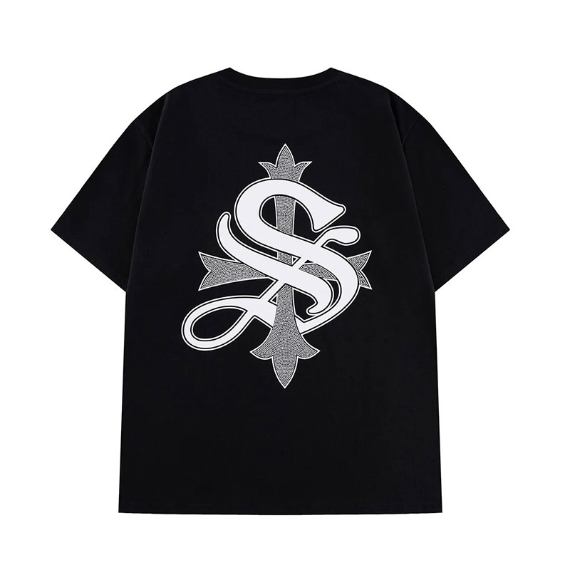 CROSS TEE BLACK & CRYSTAL -BLACK-