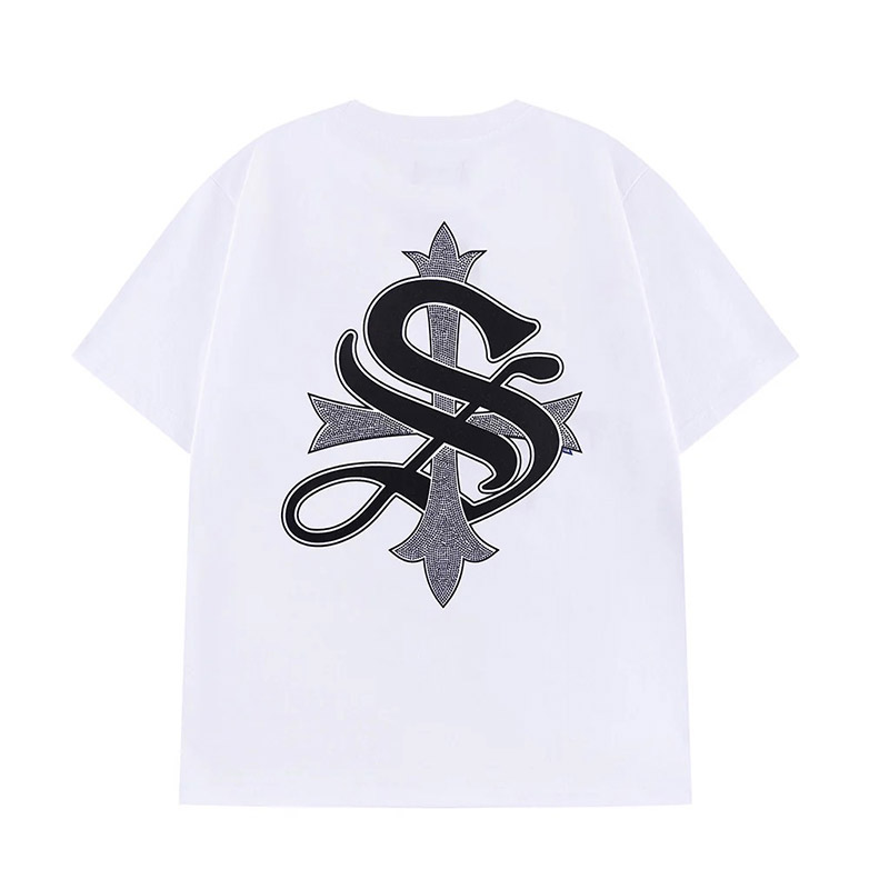 CROSS TEE WHITE & BLACK -WHITE-