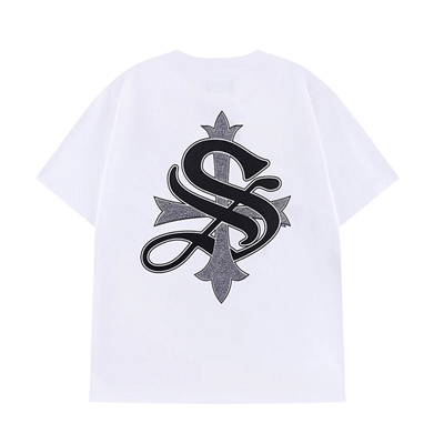 CROSS TEE WHITE & BLACK -WHITE-