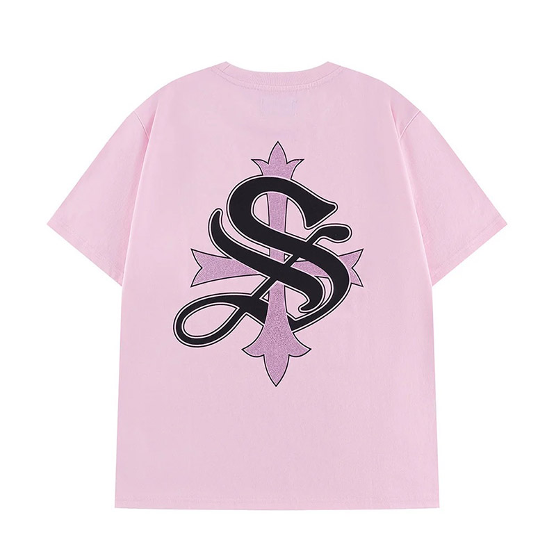 CROSS TEE PINK & BLACK -PINK-