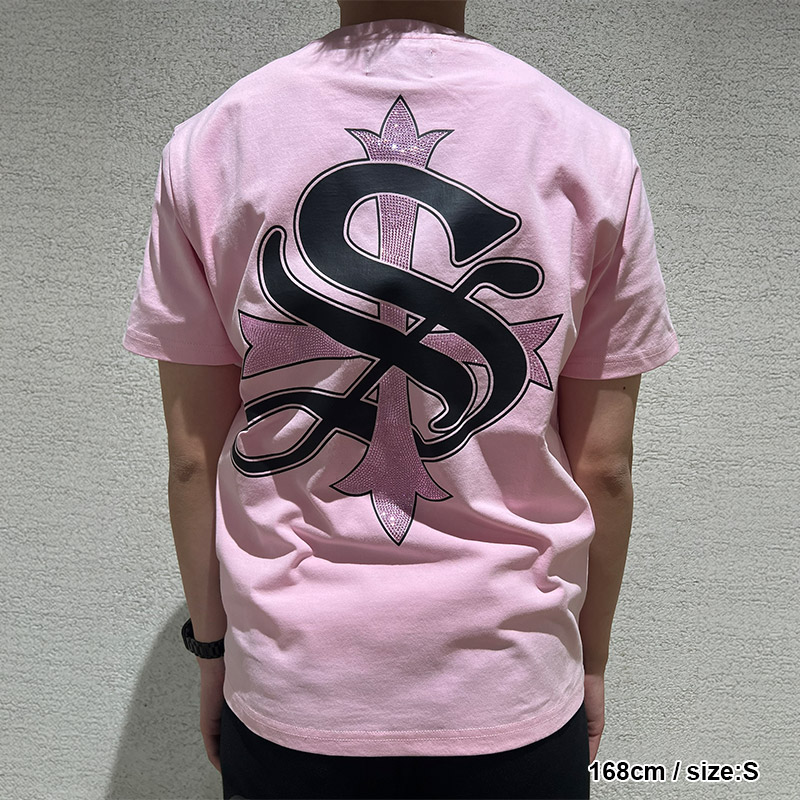 CROSS TEE PINK & BLACK -PINK-