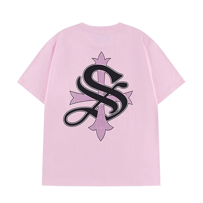 CROSS TEE PINK & BLACK -PINK-