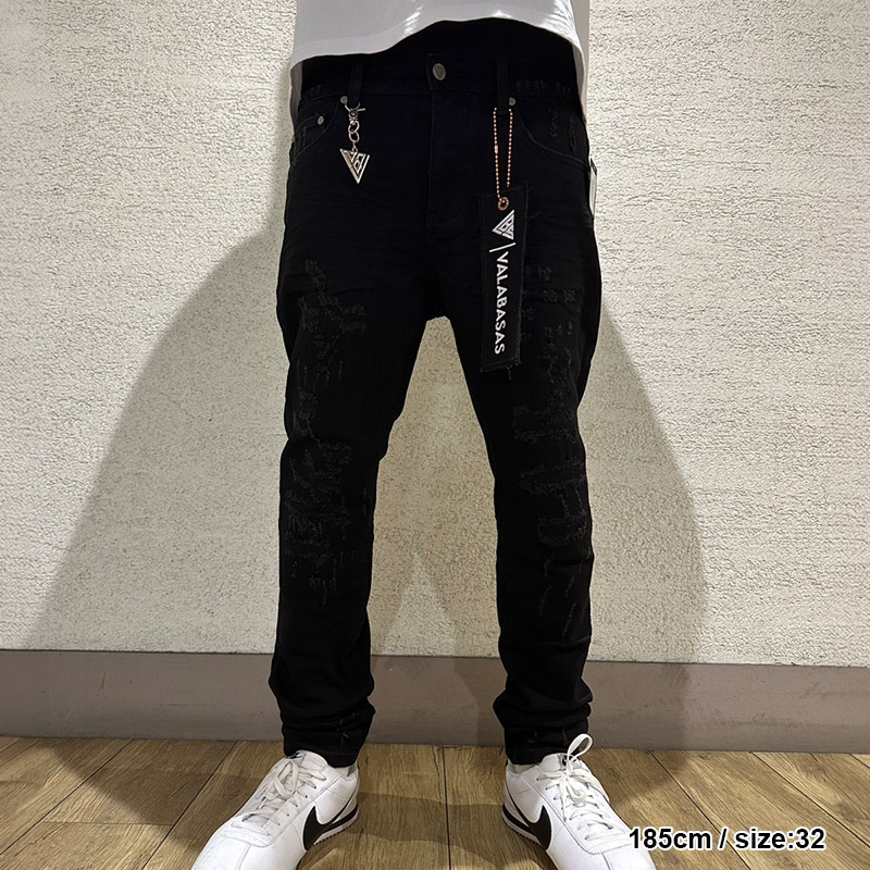 LEADER SKINNY DENIM -BLACK-