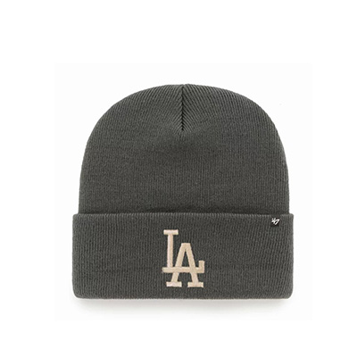 DODGERS HAYMAKER'47 CUFF KNIT -CHARCOAL×LIGHT GOLD LOGO-