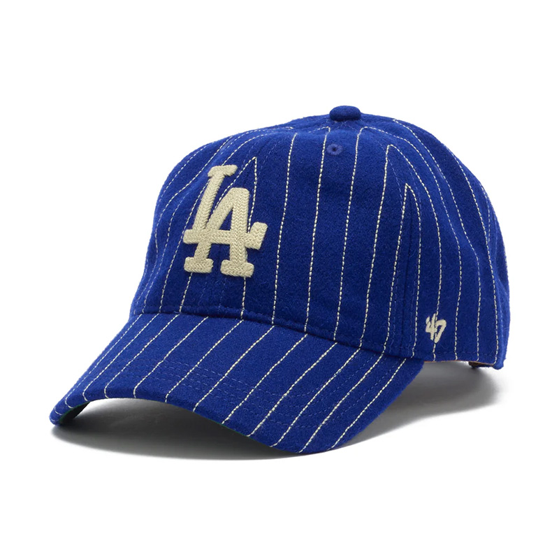 DODGERS WOOL PINSTRIPE 47 CLEAN UP -BLUE-