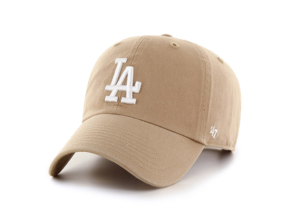 Dodgers'47 CLEAN UP Khaki×White logo -KHAKI×WHITE-