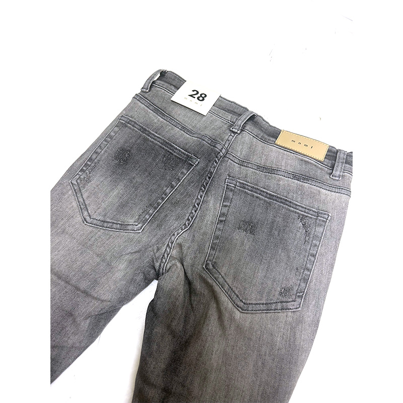 X284 MOTO SKINNY DENIM -GREY-