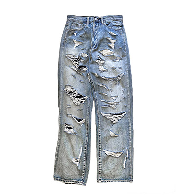 DISTRESSED DENIM -BLUE-