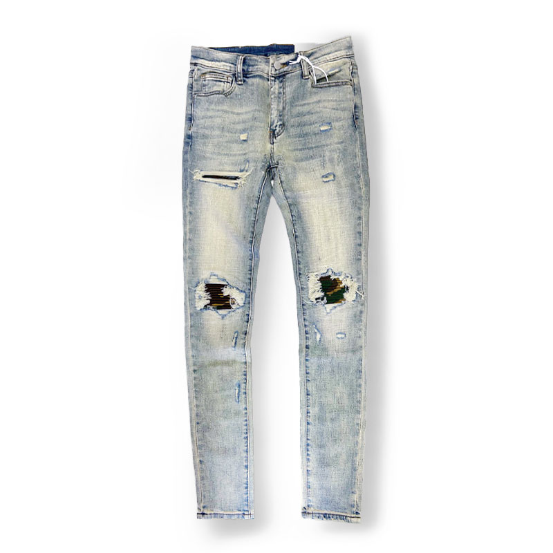 X204 CAMO STRECH DENIM -BLUE-