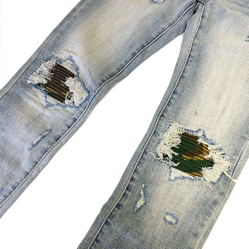 X204 CAMO STRECH DENIM -BLUE-