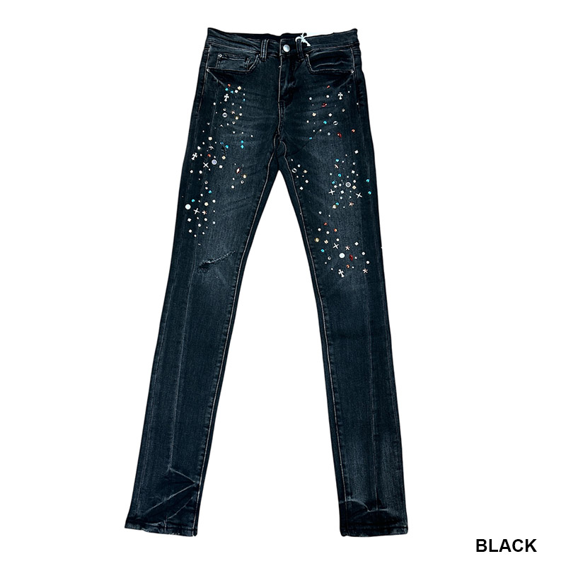 SKINNY CRYSTAL DENIM -2.COLOR-