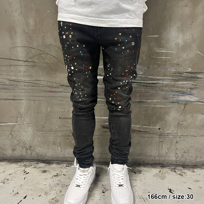 SKINNY CRYSTAL DENIM -2.COLOR-