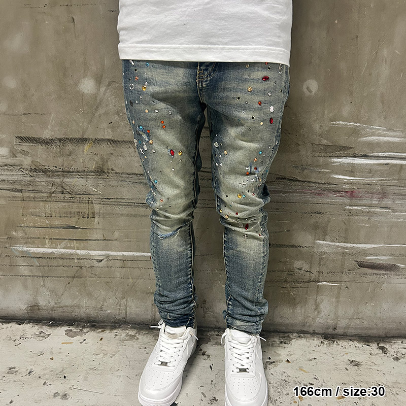 SKINNY CRYSTAL DENIM -2.COLOR-