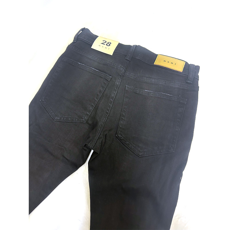 X201 RHINESTONE SKINNY DENIM -BLACK-