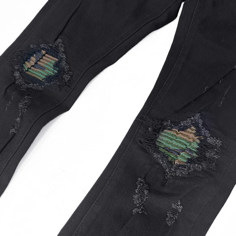 X204 CAMO STRECH DENIM -BLACK-