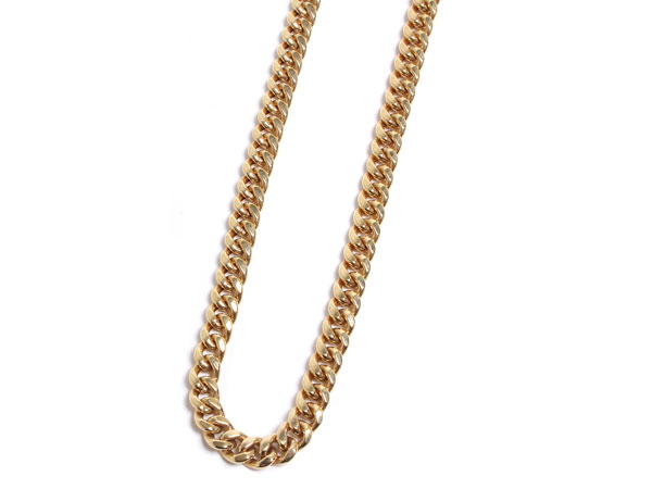 10K YELLOW GOLD/ 10K YELLOW GOLD CHAIN NECKLACE -66cm-幅0.6cm-