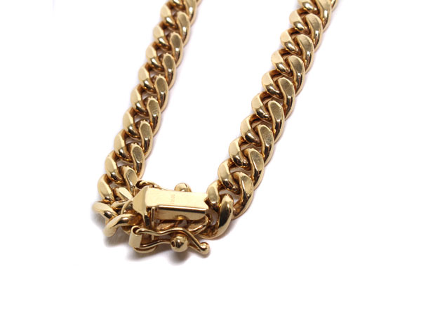 10K YELLOW GOLD/ 10K YELLOW GOLD CHAIN NECKLACE -66cm-幅0.6cm-