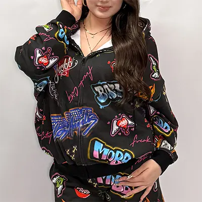 MOBB FC GRAFFIZI ZIP HOODIE ブラック