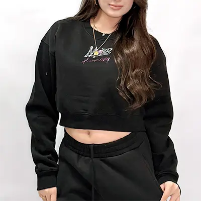 MOBB FC STONE CROPPED CREW SWEAT ブラック